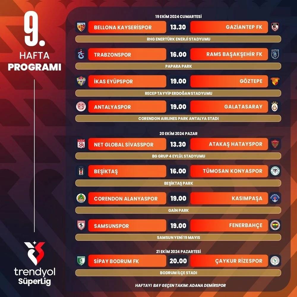 Süper Lig'de 11 haftalık program belli oldu 3